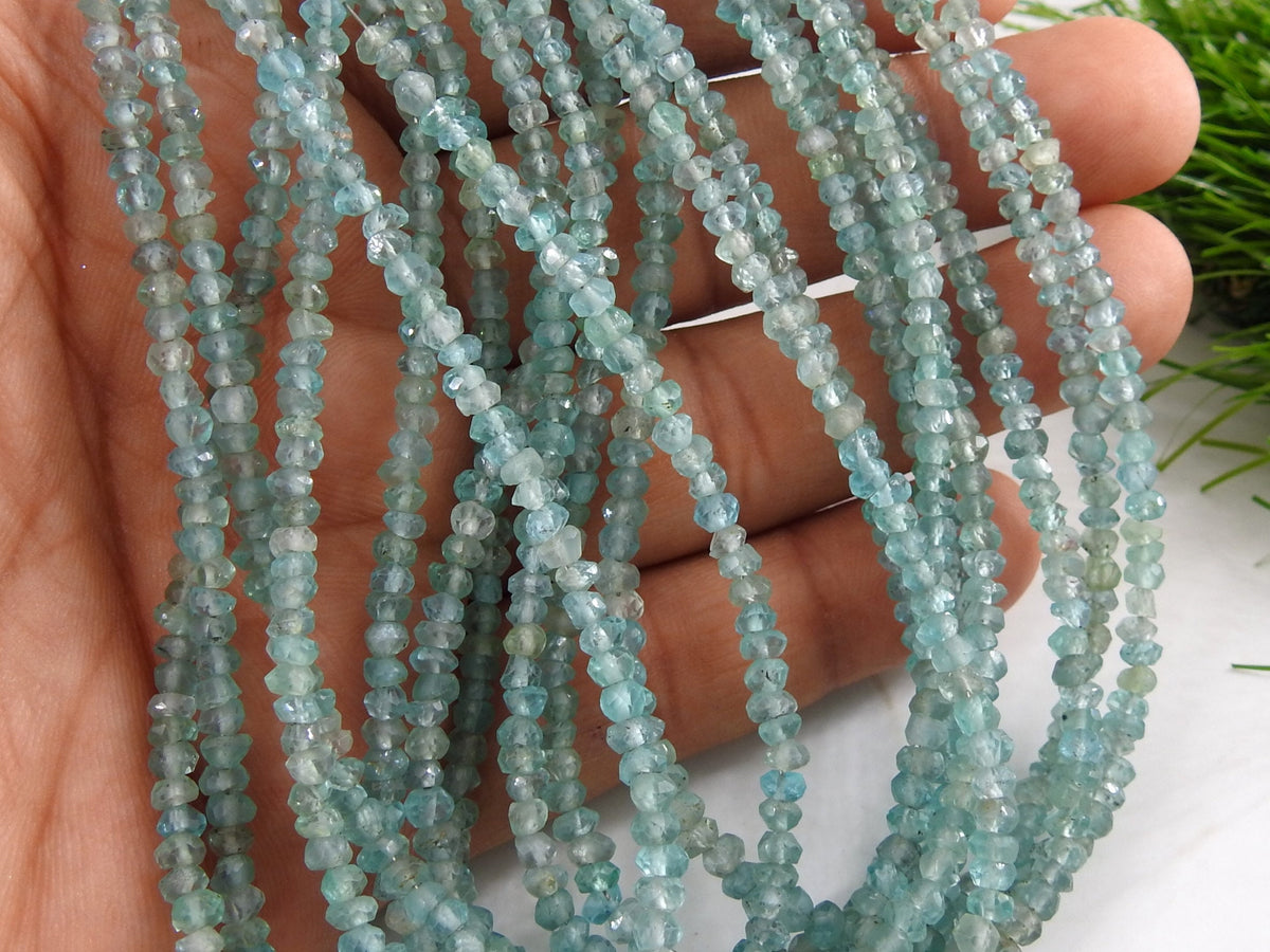 Sky Blue Apatite Faceted Roundel Bead For Jewelry Making Wholesale Price New Arrival 16Inches Strand Natural Stone WM-B8