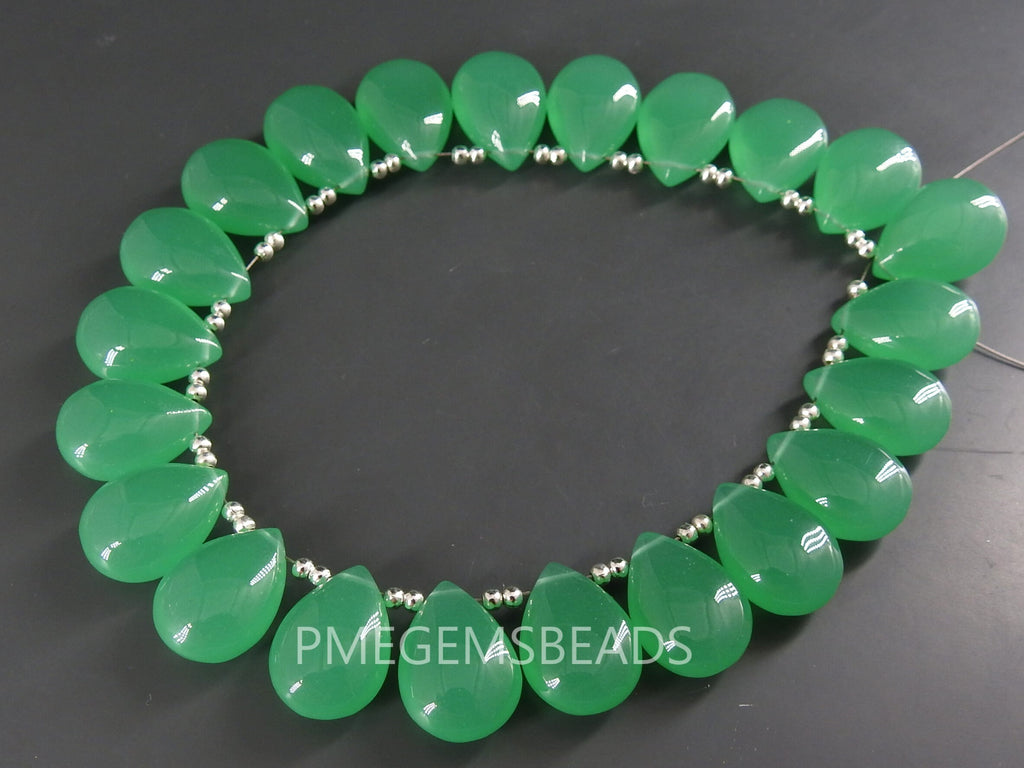 Emerald Green Quartz Teardrop Smooth Polished 10Piece 16X12MM Handmade Loose Stone For Making Jewelry PME-QC