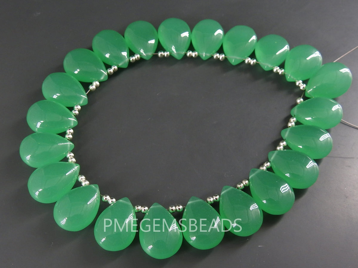 Emerald Green Quartz Teardrop Smooth Polished 10Piece 16X12MM Handmade Loose Stone For Making Jewelry PME-QC