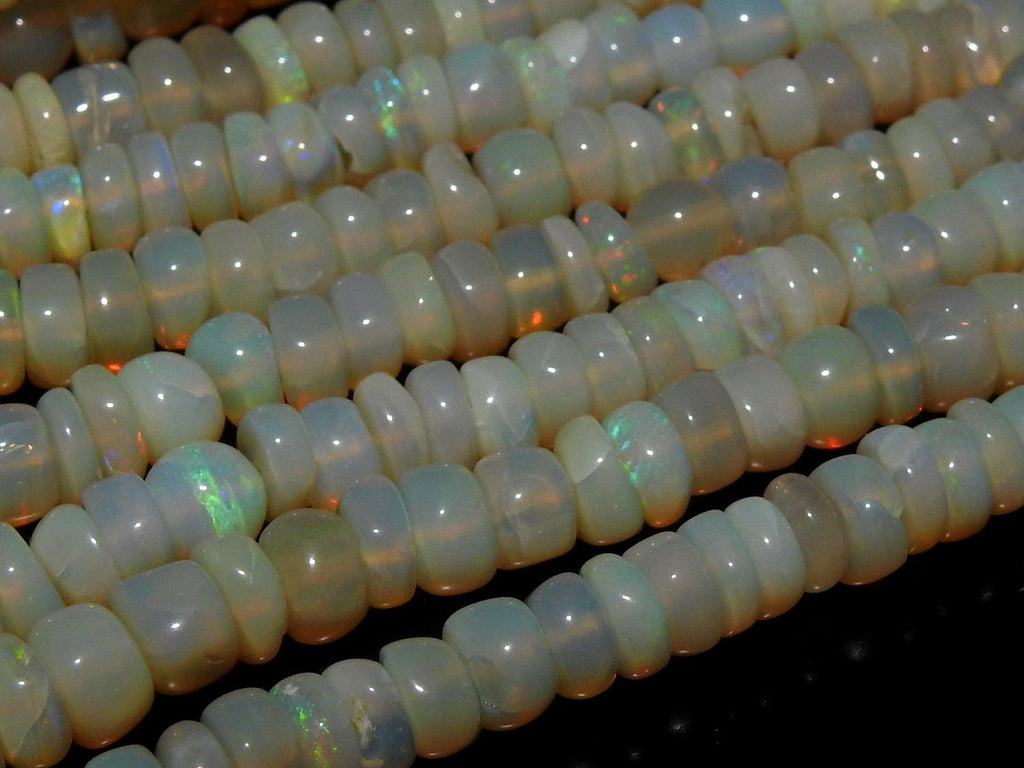 Australian Opal Multi Fire Smooth Roundel Beads/18Inches 4To7MM Approx/For Making Jewelry/Wholesaler/Supplies/Natural Stone/WM