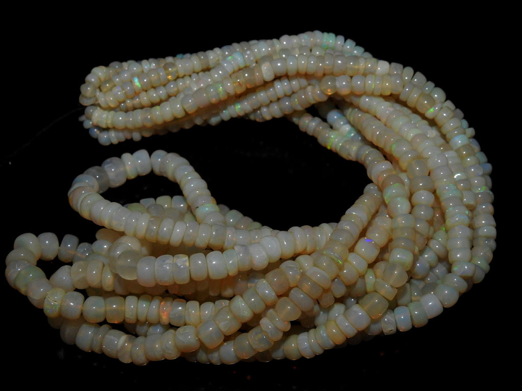 Australian Opal Multi Fire Smooth Roundel Beads/18Inches 4To7MM Approx/For Making Jewelry/Wholesaler/Supplies/Natural Stone/WM