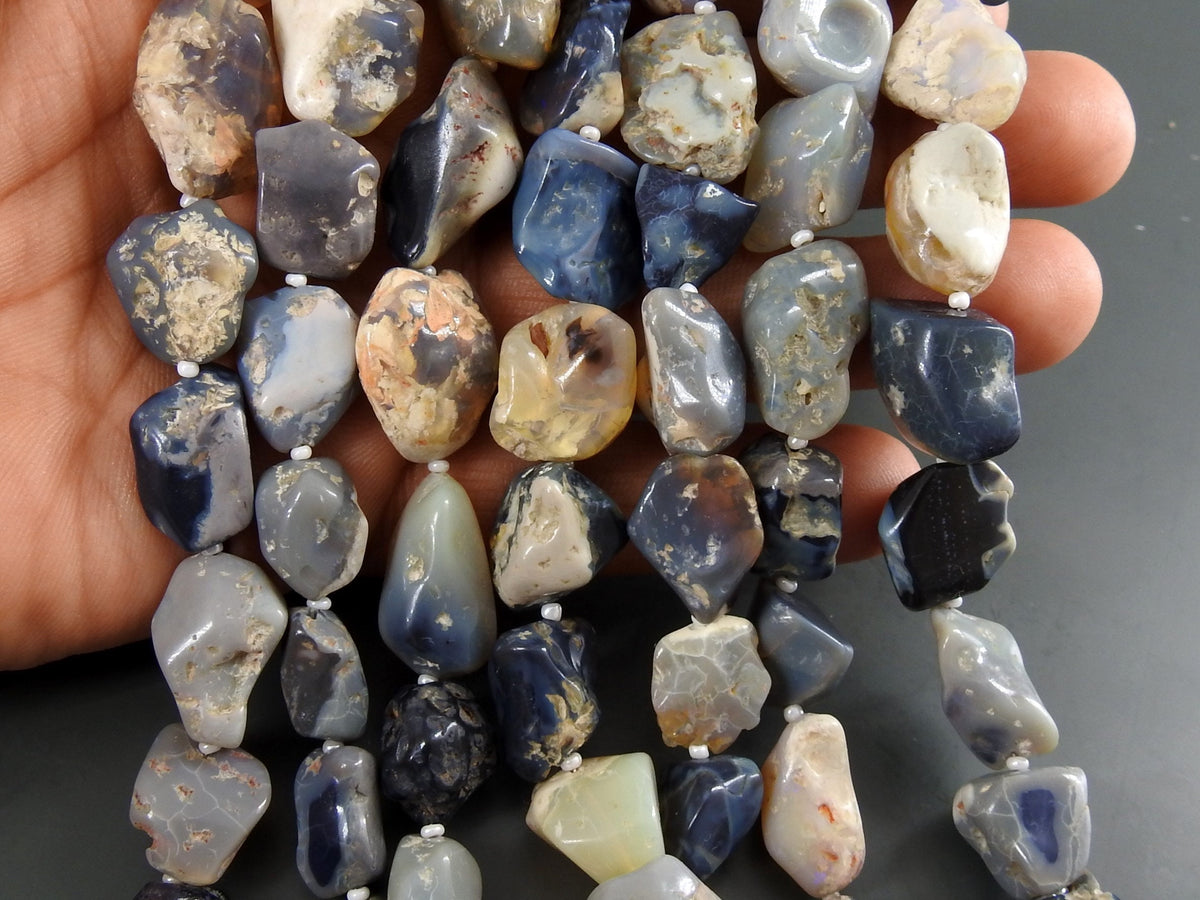 Australian Opal Multi Fire Natural Polished Rough Tumble Nugget 8Inches 15To20MM Long Approx WM