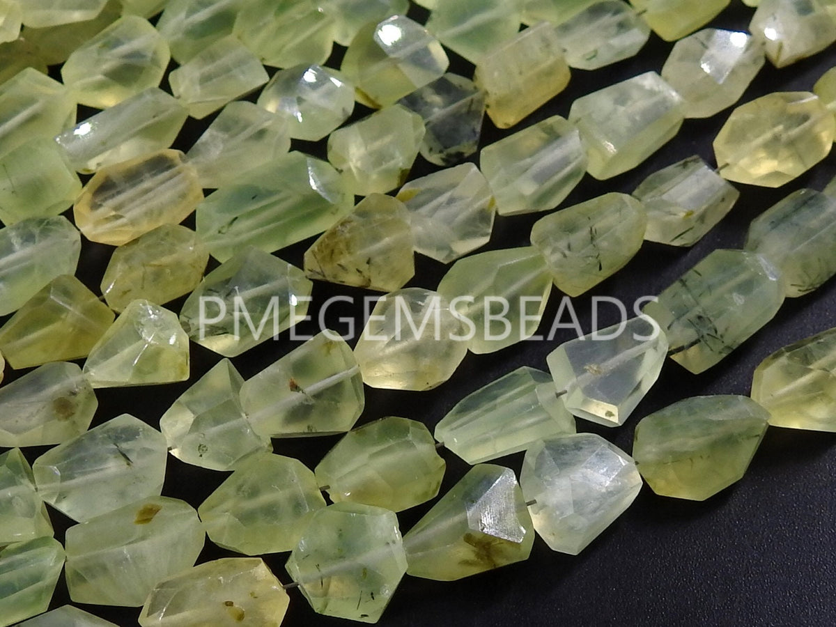 Prehnite Faceted Step Cut Tumble Nuggets/For Making Jewelry/8Inches 11X5To7X5MM Approx/100%Natural/PME-TU2