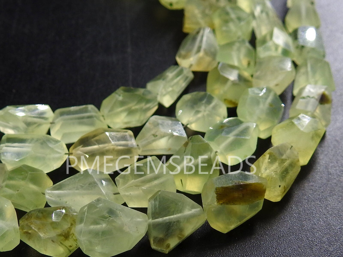Prehnite Faceted Step Cut Tumble Nuggets/For Making Jewelry/8Inches 11X5To7X5MM Approx/100%Natural/PME-TU2