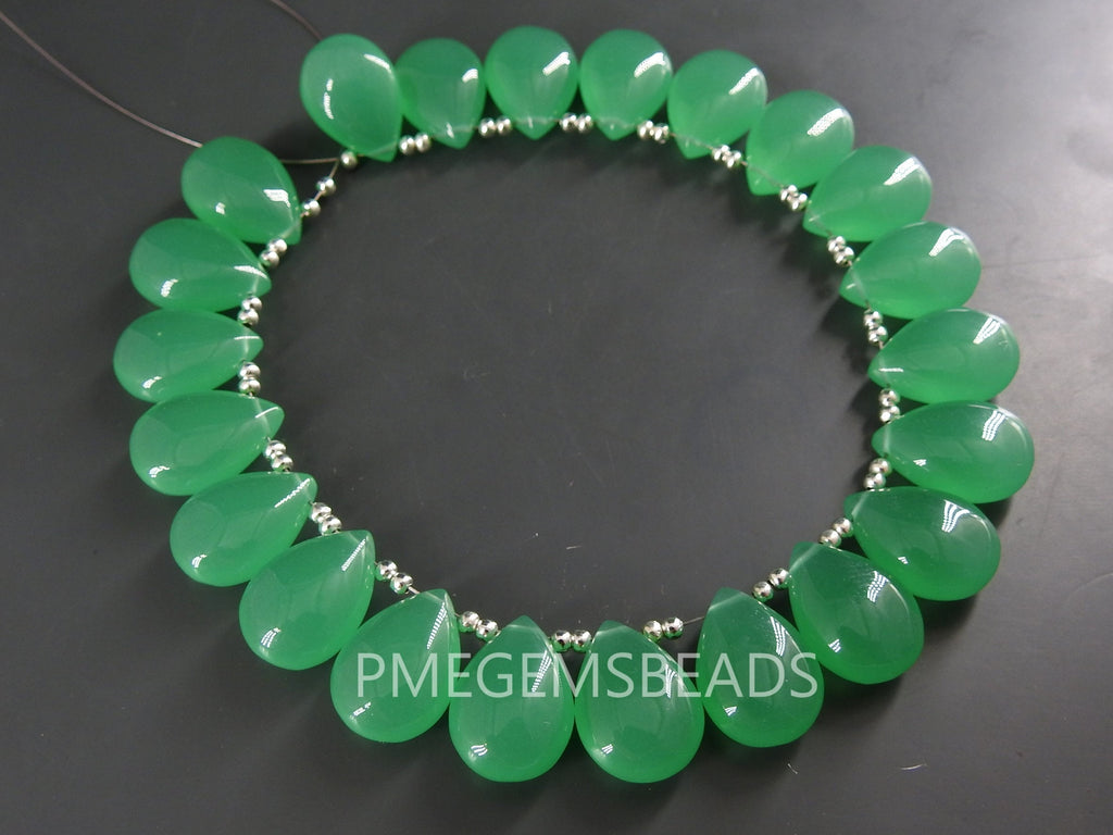 Emerald Green Quartz Teardrop Smooth Polished 10Piece 16X12MM Handmade Loose Stone For Making Jewelry PME-QC
