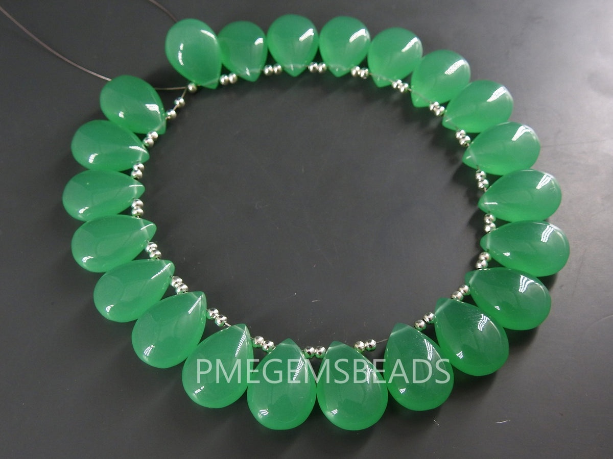 Emerald Green Quartz Teardrop Smooth Polished 10Piece 16X12MM Handmade Loose Stone For Making Jewelry PME-QC
