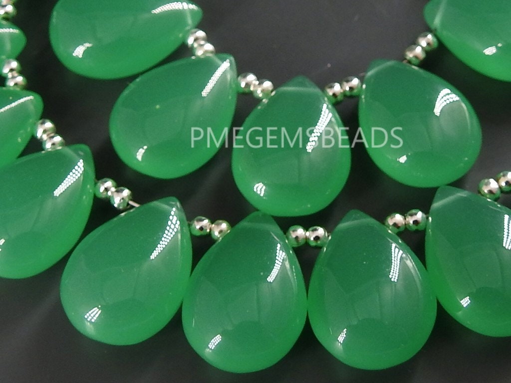 Emerald Green Quartz Teardrop Smooth Polished 10Piece 16X12MM Handmade Loose Stone For Making Jewelry PME-QC