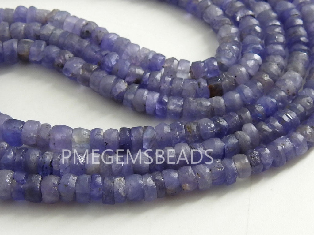 Tanzanite Smooth Matte Polished Roundel Bead-16Inches Strand-Natural Stone PME-B7