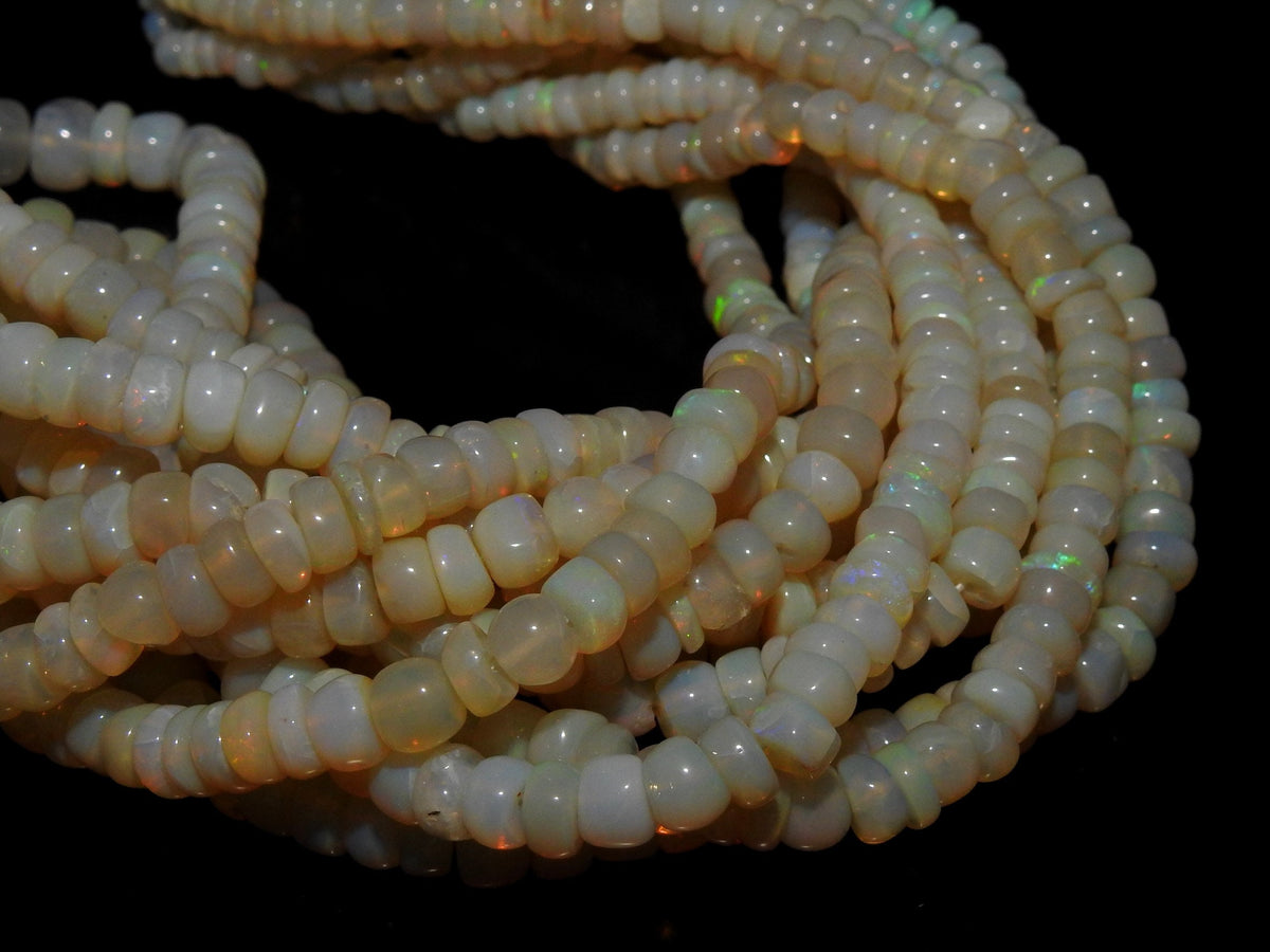 Australian Opal Multi Fire Smooth Roundel Beads/18Inches 4To7MM Approx/For Making Jewelry/Wholesaler/Supplies/Natural Stone/WM