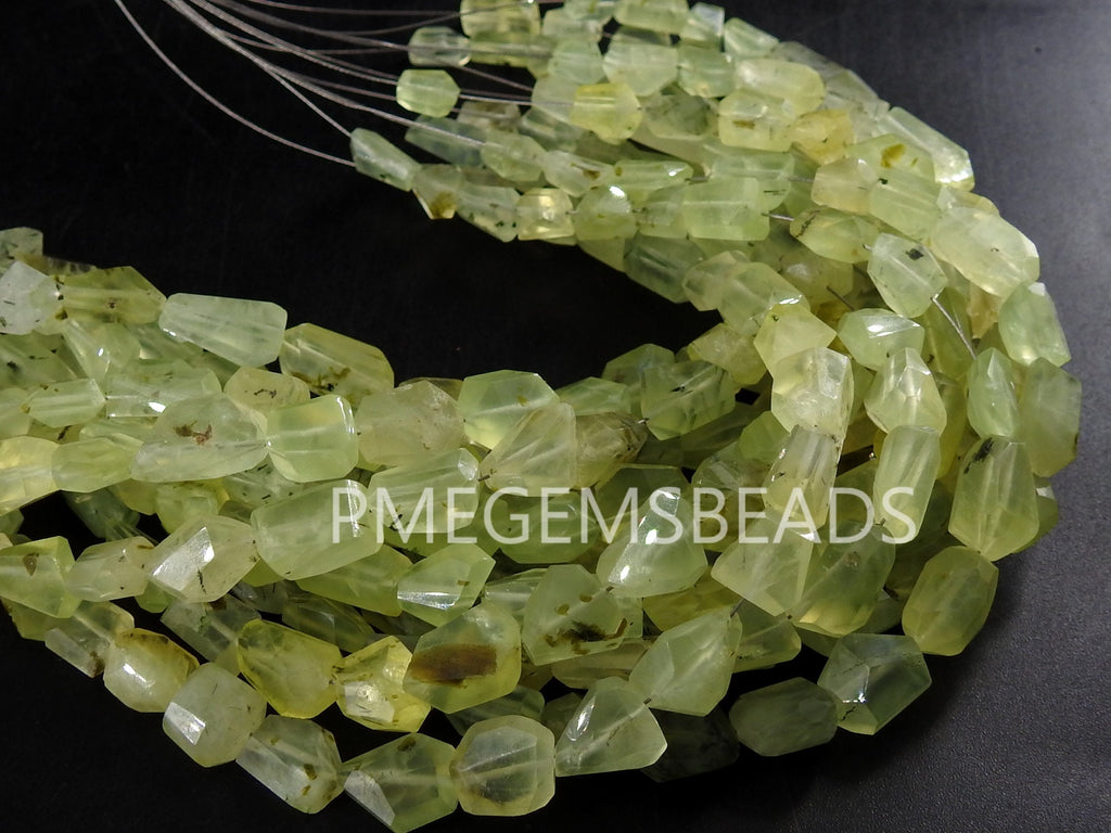 Prehnite Faceted Tumble Nugget-Step Cut-Loose Stone-For Making Jewelry-8Inch 14X10To10X8MM Approx-Natural Stone PME-TU2