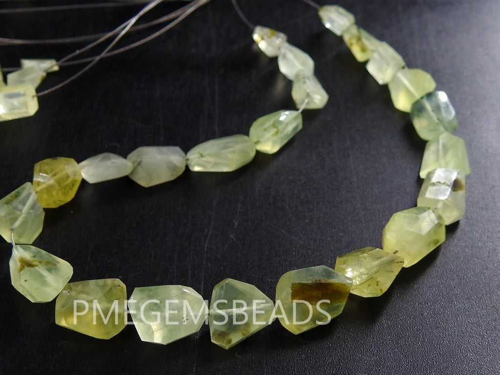 Prehnite Faceted Step Cut Tumble Nuggets/For Making Jewelry/8Inches 11X5To7X5MM Approx/100%Natural/PME-TU2