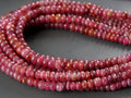 Ruby Smooth Roundel Bead 16Inches Strand For Making Jewelry Supplies PMEB-2