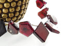 Rhodolite Garnet Briolettes, Faceted Fancy Slice Beads, 17pc Natural Gemstone Strand, 10x20mm, Loose Garnet Wholesale, DIY Jewelry Supplies