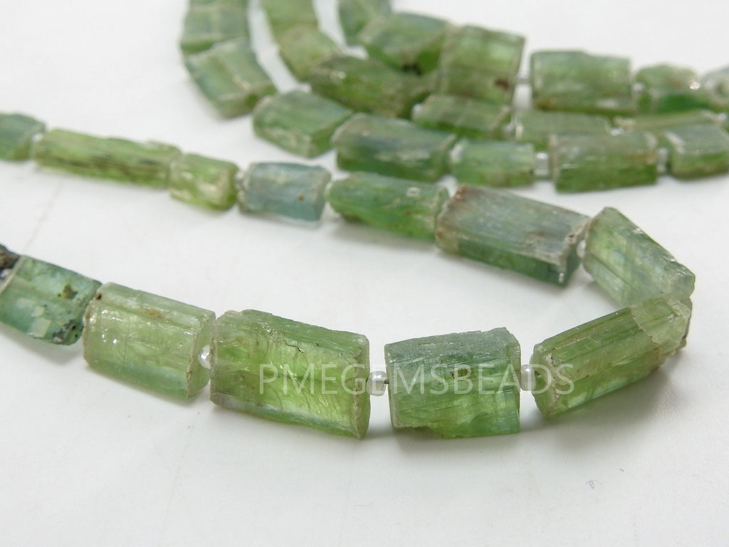 Green Kyanite Natural Rough Tumble Nugget 8Inch Strand 14X10To9X7MM Wholesaler Supplies Gemstone Jewelry Making Loose Raw Spacer Bead Craft
