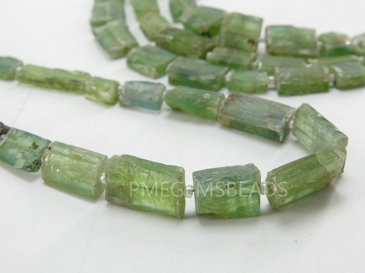 Green Kyanite Natural Rough Tumble Nugget 8Inch Strand 14X10To9X7MM Wholesaler Supplies Gemstone Jewelry Making Loose Raw Spacer Bead Craft