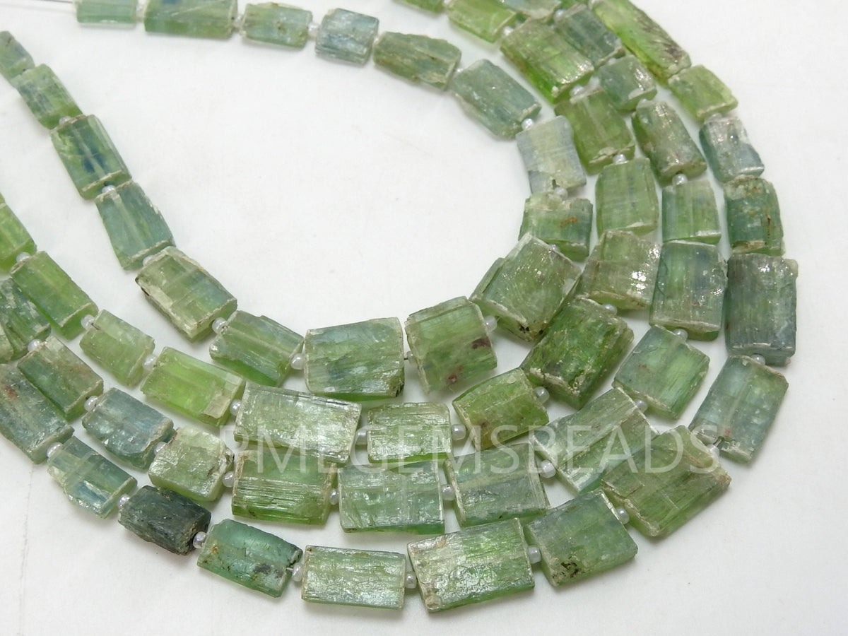 Green Kyanite Natural Rough Tumble Nugget 8Inch Strand 14X10To9X7MM Wholesaler Supplies Gemstone Jewelry Making Loose Raw Spacer Bead Craft