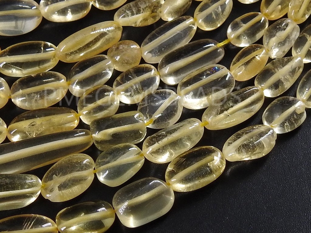 Citrine Smooth Tumble Nugget Beads Handmade Loose Stone Natural Gemstone Strand Bulk Jewelry Making Supplies Custom Crafting PME-TU5