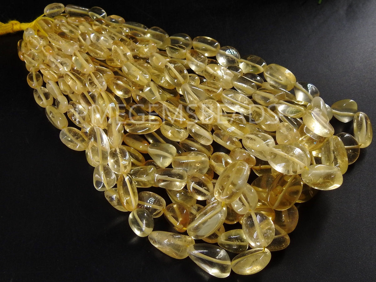 Citrine Smooth Tumble Nugget Beads Handmade Loose Stone Natural Gemstone Strand Bulk Jewelry Making Supplies Custom Crafting PME-TU5