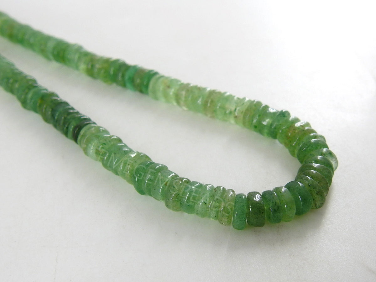 Green Strawberry Quartz Bead-Multi Shaded-Smooth Polished-Tire Coin Button Wheel Shape-16Inches 6MM Approx-Natural Stone PME-T2
