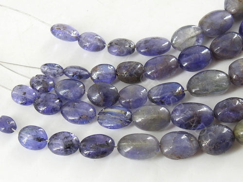 Blue Tanzanite Smooth Oval Shape Tumble Nuggets, 8" Strand 14x10mm To 6x5mm Natural Gemstone Wholesale Jewelry Supplies PME-TU5