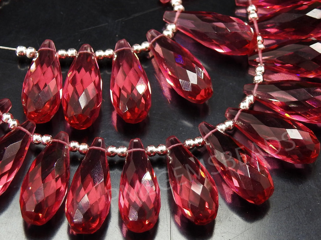 20X8MM Quartz Faceted Drop 2Piece Handmade Loose Bead Matched Pair | Crystal Teardrop Briolette for Earring Making Wholesaler Supplies PMEQA
