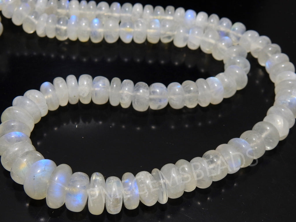 Multi Flashy Fire Moonstone Rondelle Gemstone Beads 9" Smooth Loose Stone Beads For Jewelry Making DIY Necklace Craft Supplies PME-B5