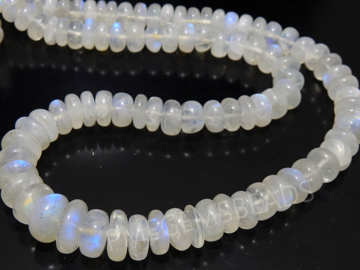 Multi Flashy Fire Moonstone Rondelle Gemstone Beads 9" Smooth Loose Stone Beads For Jewelry Making DIY Necklace Craft Supplies PME-B5