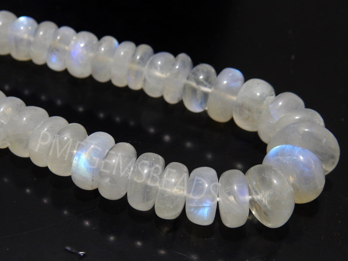 Multi Flashy Fire Moonstone Rondelle Gemstone Beads 9" Smooth Loose Stone Beads For Jewelry Making DIY Necklace Craft Supplies PME-B5