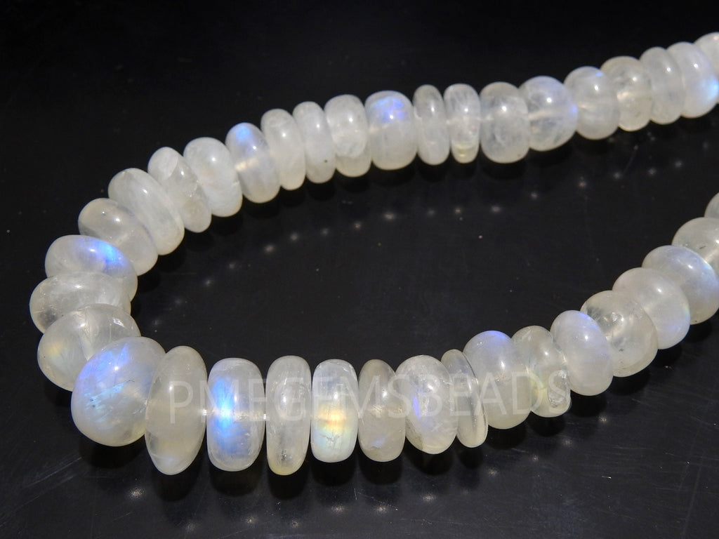 Multi Flashy Fire Moonstone Rondelle Gemstone Beads 9" Smooth Loose Stone Beads For Jewelry Making DIY Necklace Craft Supplies PME-B5