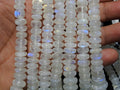Multi Flashy Fire Moonstone Rondelle Gemstone Beads 9" Smooth Loose Stone Beads For Jewelry Making DIY Necklace Craft Supplies PME-B5