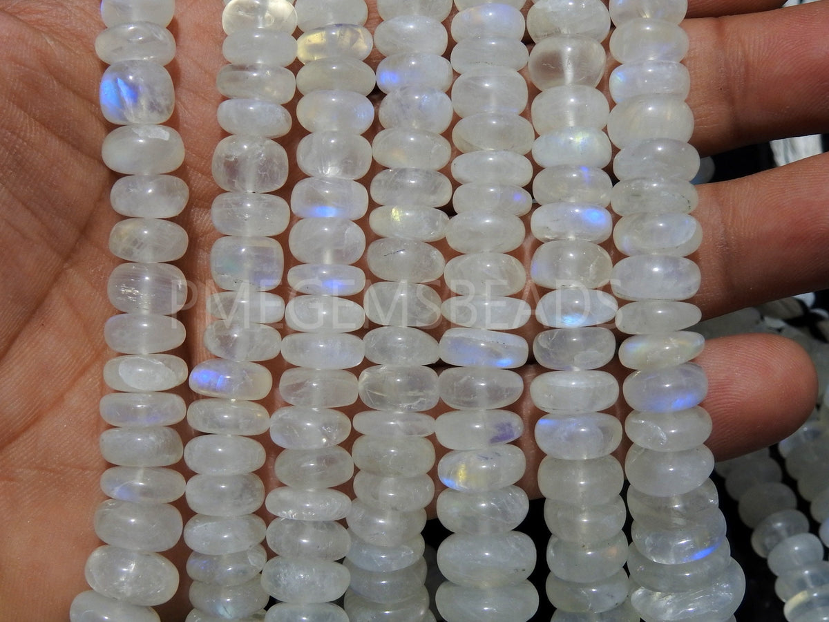 Multi Flashy Fire Moonstone Rondelle Gemstone Beads 9" Smooth Loose Stone Beads For Jewelry Making DIY Necklace Craft Supplies PME-B5