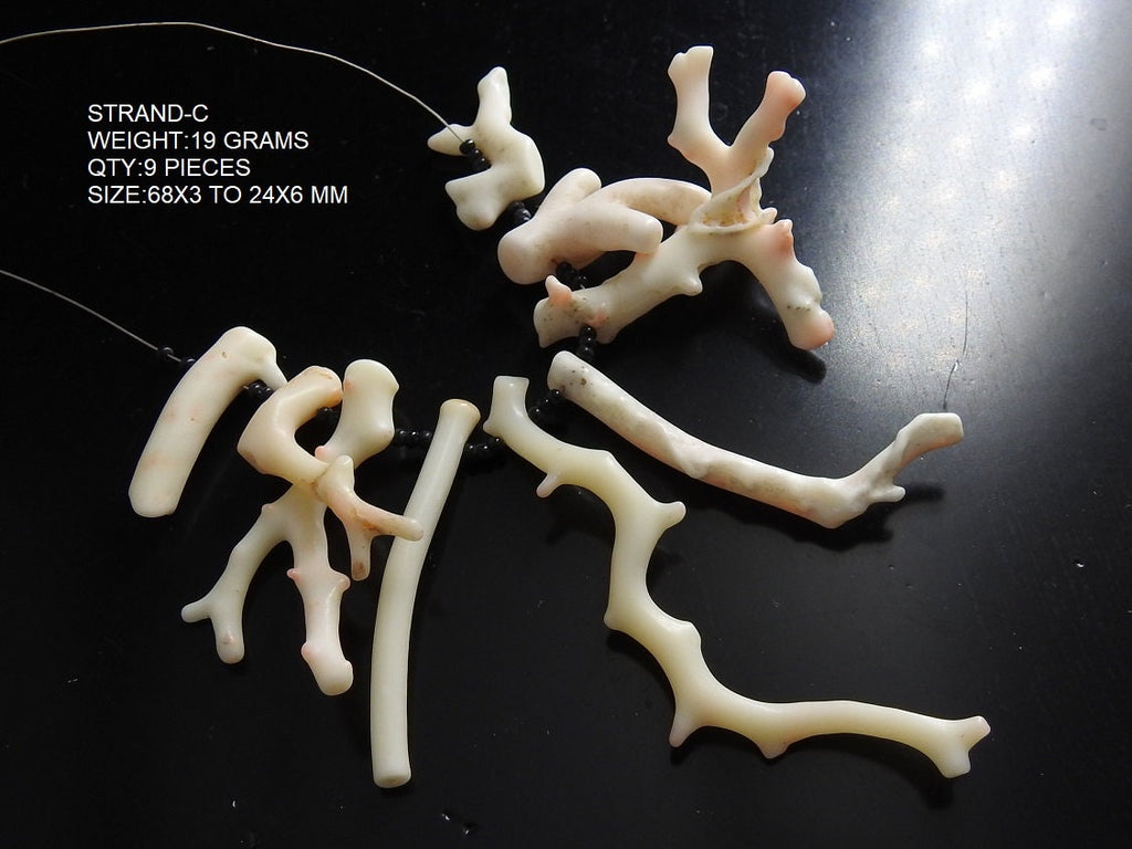 Natural White Coral Sticks Polished Branch Beads Loose Gemstone Spacer Top Drilled Points for Jewelry Making Wholesale Supply