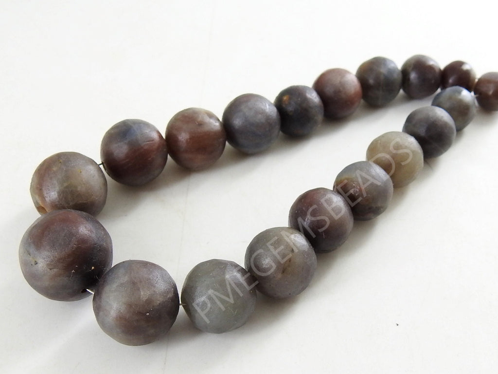 Sapphire Smooth Matte Polished Sphere Ball Round Bead 8Inches Strand 8To15MM Approx For Making Jewelry Natural Stone Loose Wholesale Supply