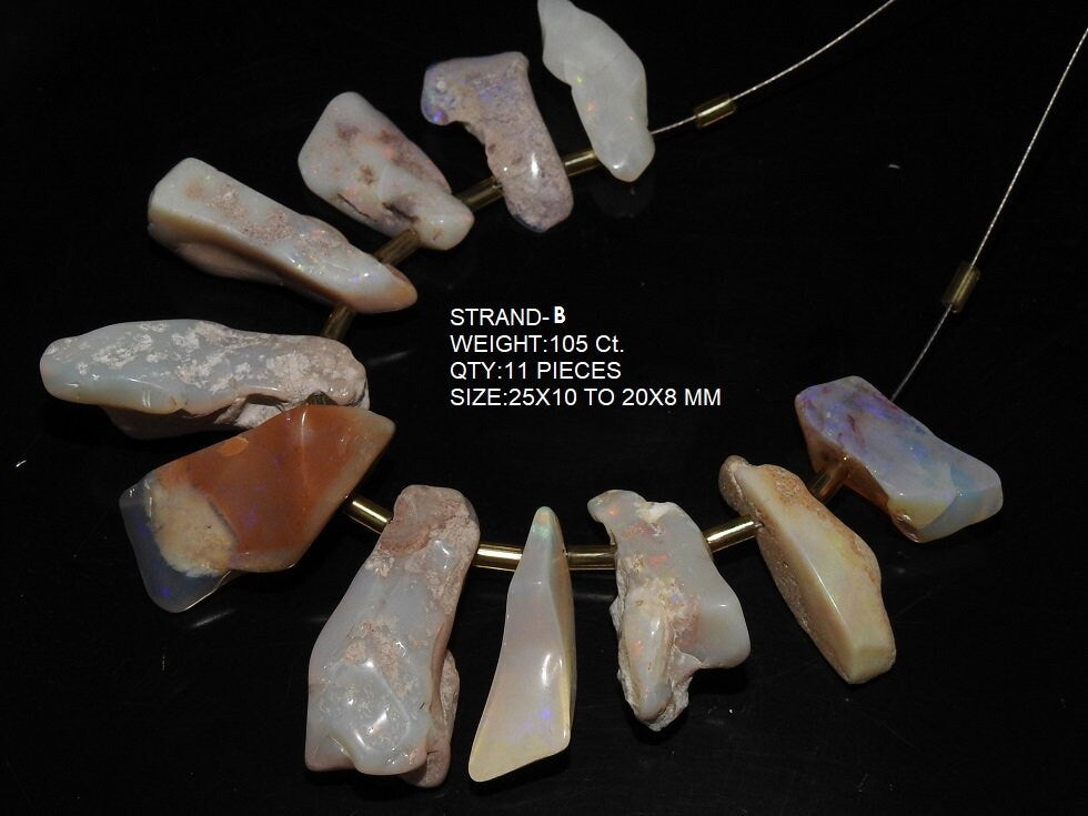 Natural Australian Opal Slice Strand Multi Fire Polished Rough Loose Raw Stone Crystal Mineral Gemstone Wholesale Jewelry Supplies MS