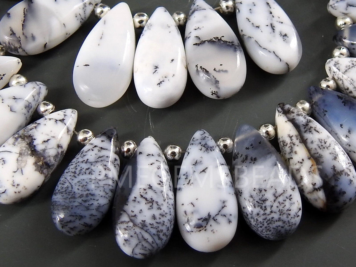 Dendrite Opal Smooth Teardrop Handmade Loose Stone 10Piece 15X7MM Natural Stone MS-BR8