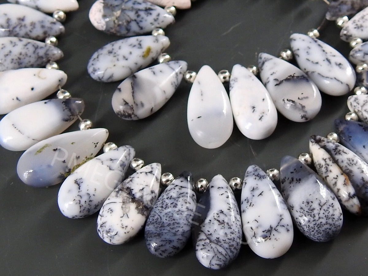 Dendrite Opal Smooth Teardrop Handmade Loose Stone 10Piece 15X7MM Natural Stone MS-BR8