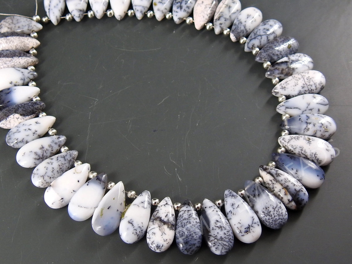 Dendrite Opal Smooth Teardrop Handmade Loose Stone 10Piece 15X7MM Natural Stone MS-BR8