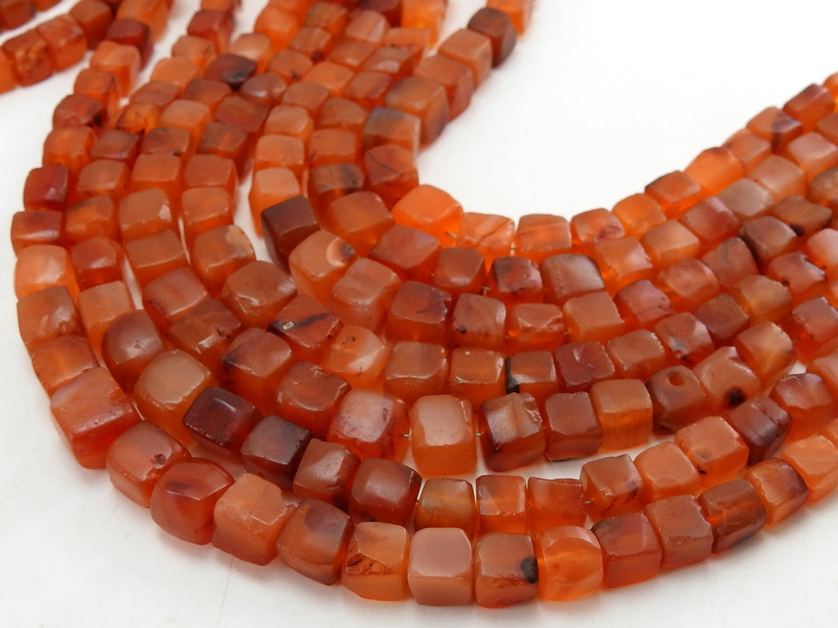 Carnelian Smooth Matte Polished Cube Box Bead Loose Stone For Making Jewelry 8Inches 5X5To7X7MM Approx Wholesaler Supplies Natural Stone CB1