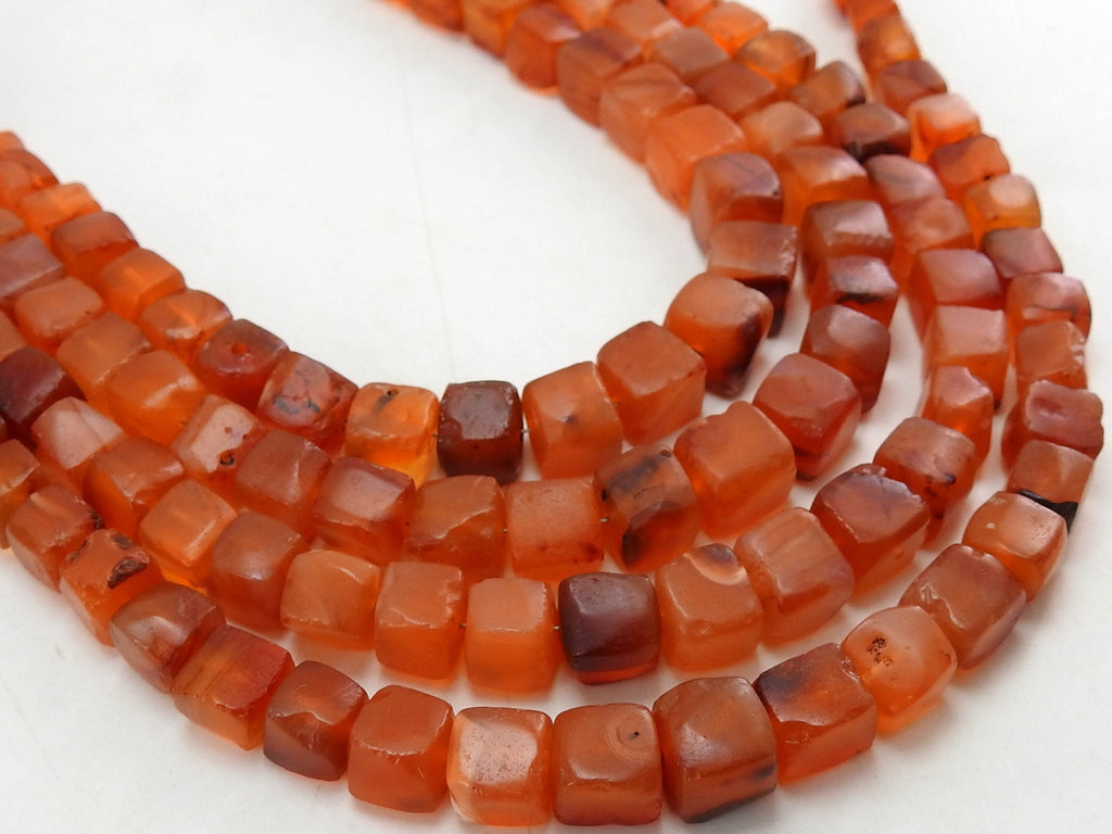 Carnelian Smooth Matte Polished Cube Box Bead Loose Stone For Making Jewelry 8Inches 5X5To7X7MM Approx Wholesaler Supplies Natural Stone CB1