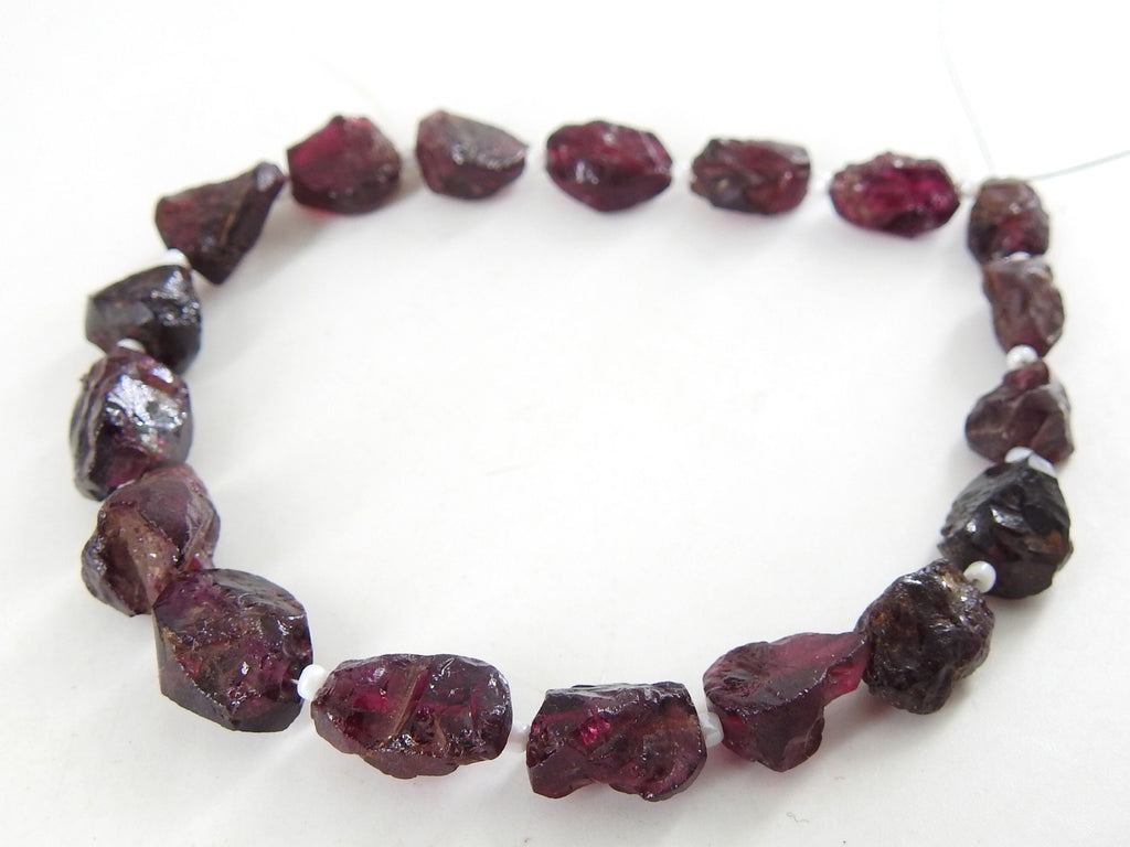 Natural Rhodolite Garnet Rough Tumble Nugget Loose Raw Stone Beads 8 Inch Strand 14-8mm Genuine Gemstone Jewelry Making Supply DIY