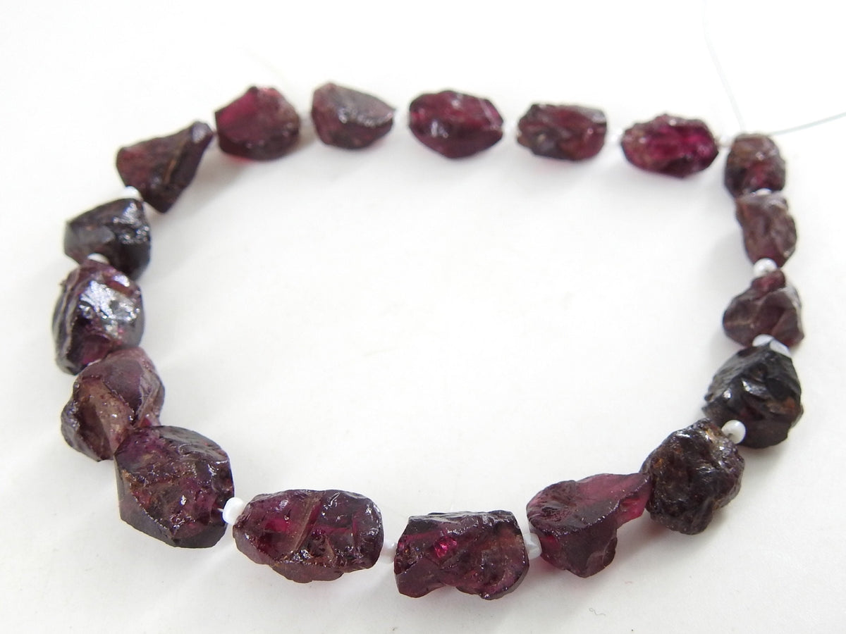 Natural Rhodolite Garnet Rough Tumble Nugget Loose Raw Stone Beads 8 Inch Strand 14-8mm Genuine Gemstone Jewelry Making Supply DIY