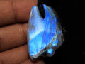 White Rainbow Moonstone Rough Slice Multi Flashy Fire Smooth Polished One Piece 40-50MM Long Drilled Gemstone Wholesale Jewelry Supply