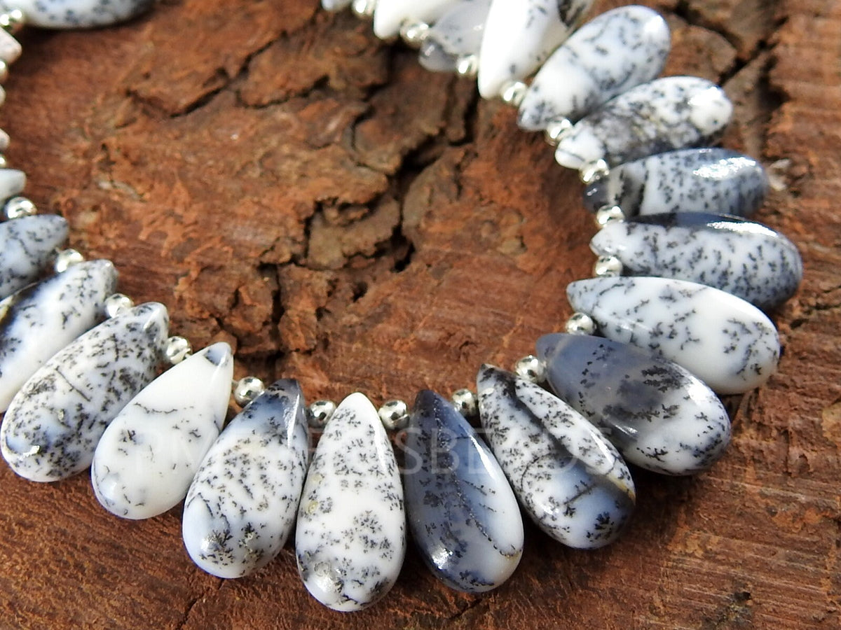 Dendrite Opal Smooth Teardrop Handmade Loose Stone 10Piece 15X7MM Natural Stone MS-BR8