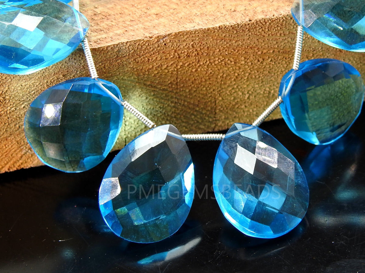 22x16mm Faceted Quartz Teardrop Gemstone Matched Pairs Polished Pear Cut Loose Stones For Earring Making Wholesale Jewelry Supplies PME-QC