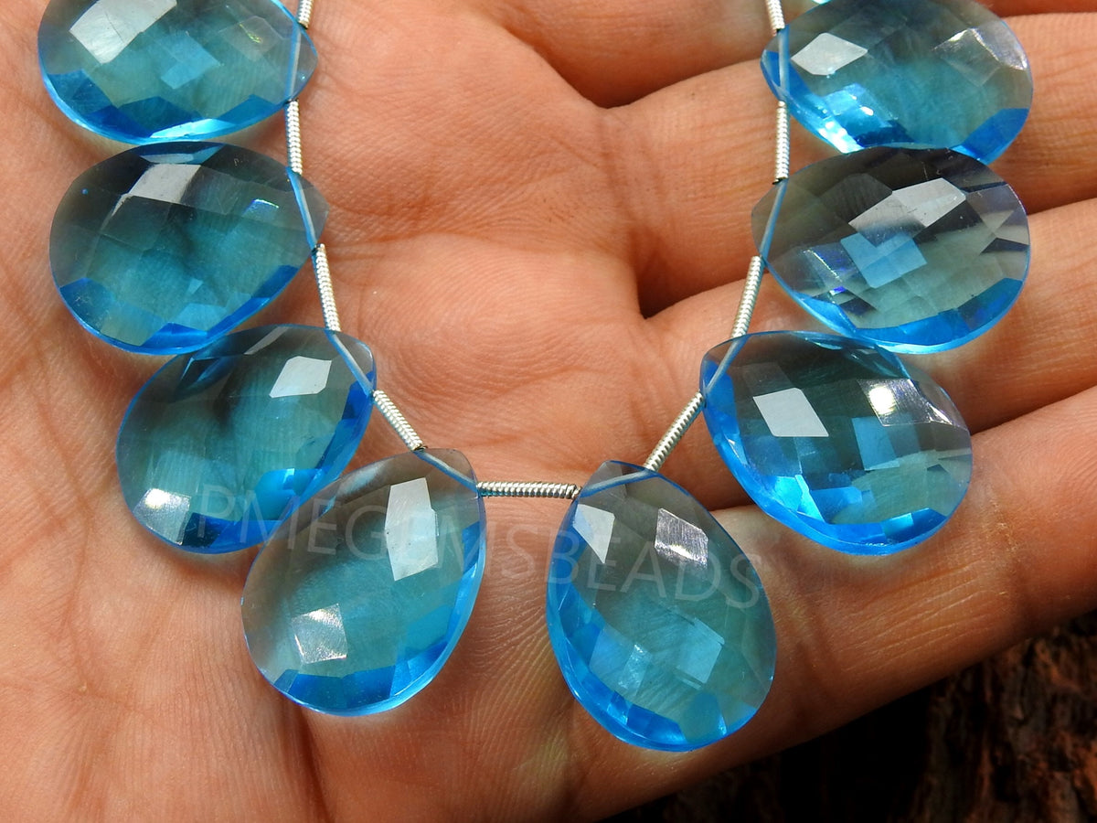 22x16mm Faceted Quartz Teardrop Gemstone Matched Pairs Polished Pear Cut Loose Stones For Earring Making Wholesale Jewelry Supplies PME-QC