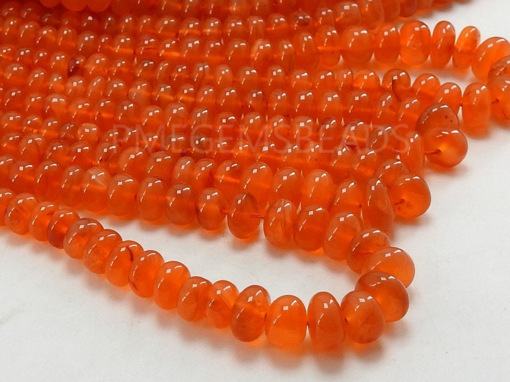 Carnelian Smooth Roundel Bead 16Inches 4-7MM Approx For Making Jewelry Wholesaler Supplies New Arrival Natural Stone PME-B1