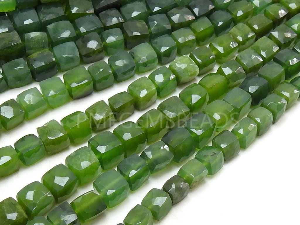 Serpentine Faceted Cube Box Bead 7Inches Strand Wholesaler Supplies New Arrival Natural Stone PME-CB2