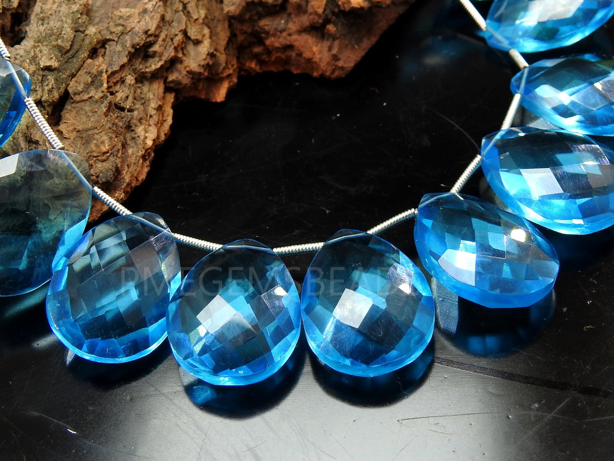 22x16mm Faceted Quartz Teardrop Gemstone Matched Pairs Polished Pear Cut Loose Stones For Earring Making Wholesale Jewelry Supplies PME-QC