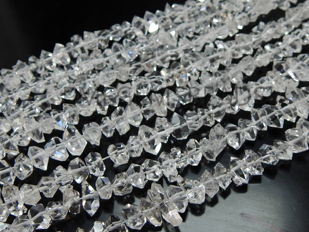 Herkimer Diamond Rough Bead-Natural Crystal Double Terminated-Nugget Chip Uncut- 16Inch 5-7MM Approx PME-RB4