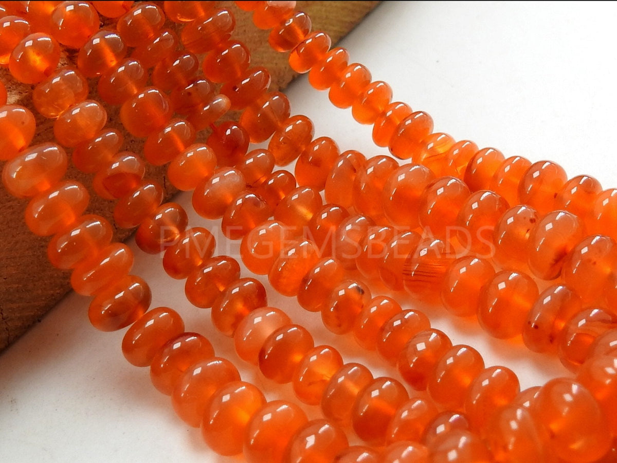 Carnelian Smooth Roundel Bead 16Inches 4-7MM Approx For Making Jewelry Wholesaler Supplies New Arrival Natural Stone PME-B1